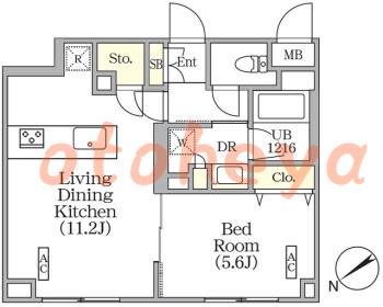 楽器ピアノ可相談 の 賃貸物件 1LDK 24.6万円の図面１