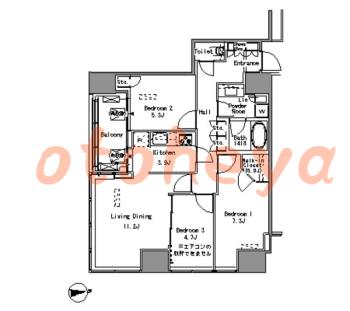 楽器ピアノ可相談 の 賃貸物件 3LDK 45.7万円の図面１