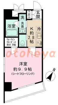 楽器ピアノ可相談 の 賃貸物件 1K 13.3万円の図面１