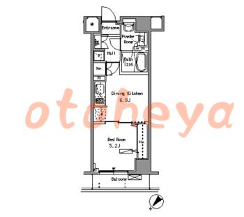 楽器ピアノ可相談 の 賃貸物件 1DK 14万円の図面１