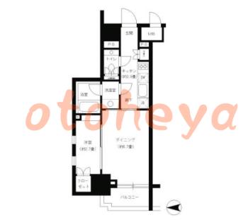 楽器ピアノ可相談 の 賃貸物件 1DK 15.8万円の図面１