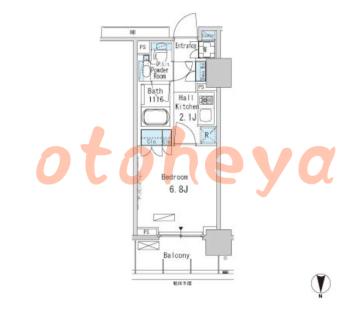 楽器ピアノ可相談 の 賃貸物件 1K 11.1万円の図面１