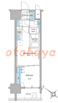 楽器ピアノ可相談 の 賃貸物件 1DK 14.2万円の図面１