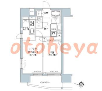 楽器ピアノ可相談 の 賃貸物件 1LDK 16万円の図面１