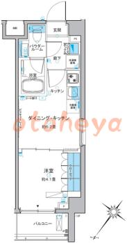 楽器ピアノ可相談 の 賃貸物件 1DK 12.3万円の図面１