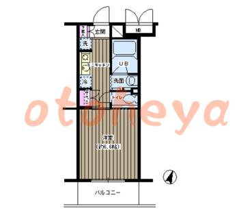 楽器ピアノ可相談 の 賃貸物件 1K 8.3万円の図面１