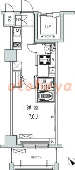 楽器ピアノ可相談 の 賃貸物件 1K 8.7万円の図面１