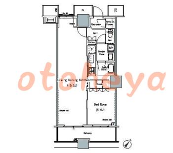 楽器ピアノ可相談 の 賃貸物件 1LDK 22.5万円の図面１