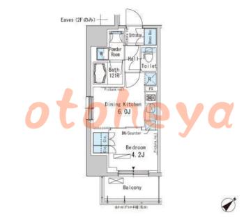 楽器ピアノ可相談 の 賃貸物件 1DK 12.5万円の図面１