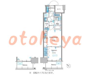楽器ピアノ可相談 の 賃貸物件 1DK 17.5万円の図面１