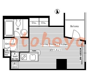 楽器ピアノ可相談 の 賃貸物件 1R 9.9万円の図面１