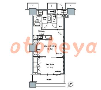楽器ピアノ可相談 の 賃貸物件 1LDK 20.9万円の図面１
