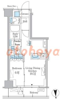 楽器ピアノ可相談 の 賃貸物件 1LDK 18.5万円の図面１