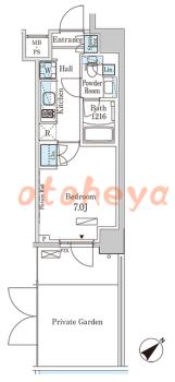 楽器ピアノ可相談 の 賃貸物件 1K 13.2万円の図面１