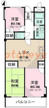 楽器ピアノ可相談 の 賃貸物件 3LDK 10.5万円の図面１