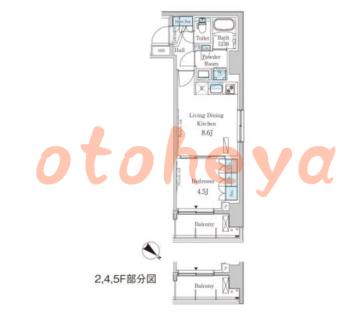 楽器ピアノ可相談 の 賃貸物件 1LDK 14.9万円の図面１