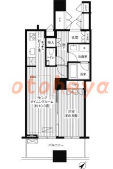 楽器ピアノ可相談 の 賃貸物件 1LDK 20.8万円の図面１