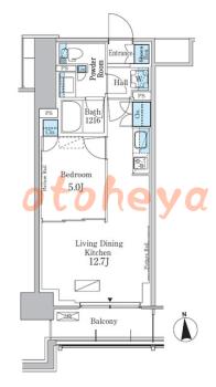 楽器ピアノ可相談 の 賃貸物件 1LDK 23.5万円の図面1