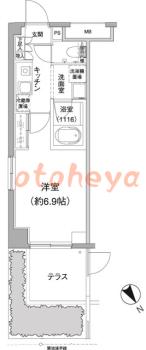 楽器ピアノ可相談 の 賃貸物件 1K 9万円の図面１