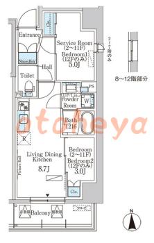 楽器ピアノ可相談 の 賃貸物件 1SLDK 19.3万円の図面１