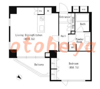 楽器ピアノ可相談 の 賃貸物件 1LDK 31万円の図面１
