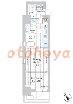 楽器ピアノ可相談 の 賃貸物件 1DK 16.5万円の図面１