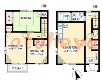 楽器ピアノ可相談 の 賃貸物件 3LDK 10万円の図面１