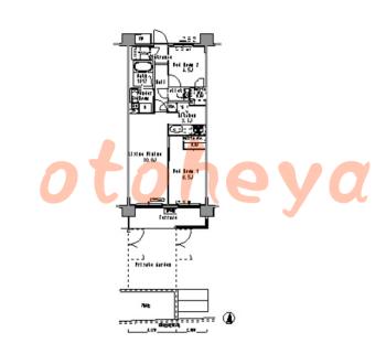楽器ピアノ可相談 の 賃貸物件 1SLDK 19.7万円の図面１
