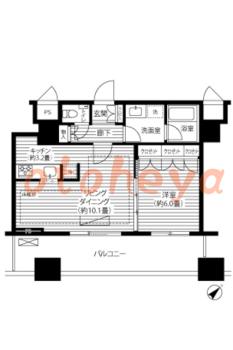 楽器ピアノ可相談 の 賃貸物件 1LDK 2.2万円の図面１
