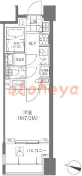 楽器ピアノ可相談 の 賃貸物件 1K 11.3万円の図面１