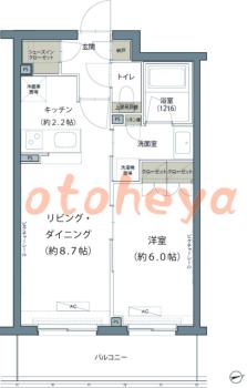 楽器ピアノ可相談 の 賃貸物件 1LDK 14.9万円の図面１