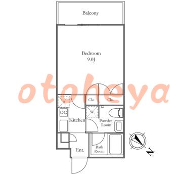 楽器ピアノ可相談 の 賃貸物件 1K 15.3万円の図面１