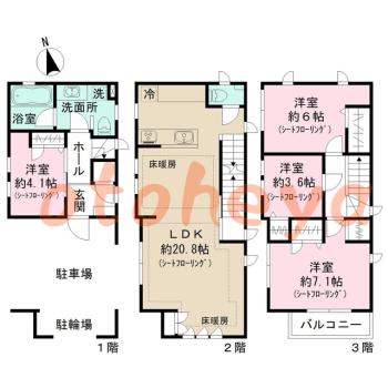 楽器ピアノ可相談 の 賃貸物件 4LDK 44万円の図面１