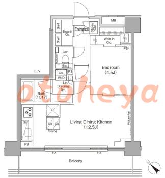 楽器ピアノ可相談 の 賃貸物件 1LDK 20.2万円の図面1