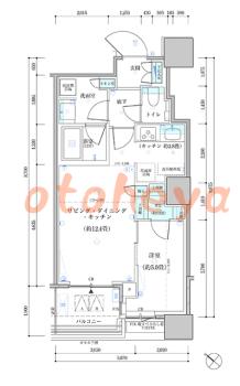 楽器ピアノ可相談 の 賃貸物件 1LDK 29.3万円の図面１