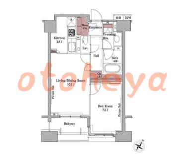 楽器ピアノ可相談 の 賃貸物件 1LDK 26.5万円の図面１