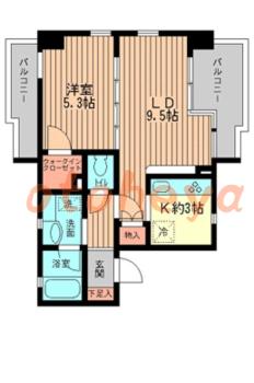 楽器ピアノ可相談 の 賃貸物件 1LDK 13.65万円の図面１