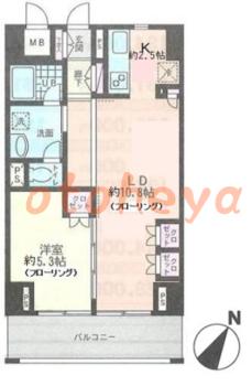 楽器ピアノ可相談 の 賃貸物件 1LDK 13.4万円の図面１