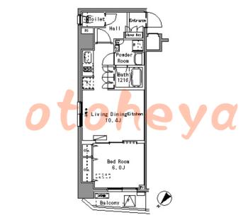 楽器ピアノ可相談 の 賃貸物件 1DK 14.5万円の図面１
