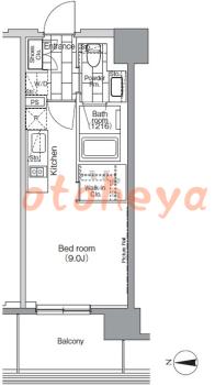 楽器ピアノ可相談 の 賃貸物件 1R 12.4万円の図面１