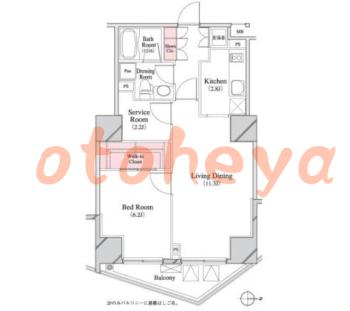 楽器ピアノ可相談 の 賃貸物件 1SLDK 22.6万円の図面１