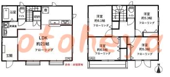 楽器ピアノ可相談 の 賃貸物件 4LDK 20万円の図面１