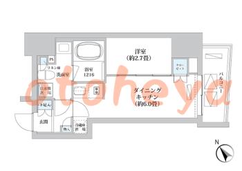 楽器ピアノ可相談 の 賃貸物件 1DK 13.1万円の図面１