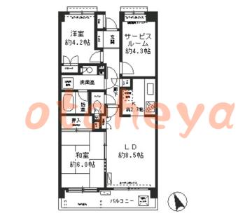 楽器ピアノ可相談 の 賃貸物件 2SLDK 17.2万円の図面１