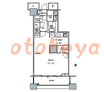 楽器ピアノ可相談 の 賃貸物件 1K 18.6万円の図面１