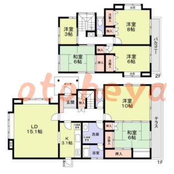 楽器ピアノ可相談 の 賃貸物件 6LDK 29万円の図面１