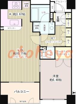 楽器ピアノ可相談 の 賃貸物件 1SLDK 13.3万円の図面１