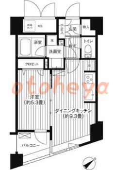 楽器ピアノ可相談 の 賃貸物件 1LDK 17.3万円の図面１