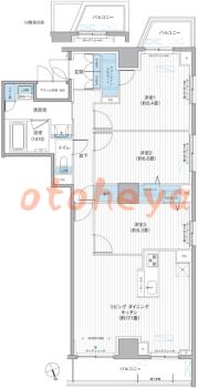 楽器ピアノ可相談 の 賃貸物件 3LDK 38万円の図面１