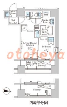 楽器ピアノ可相談 の 賃貸物件 1LDK 19.8万円の図面１